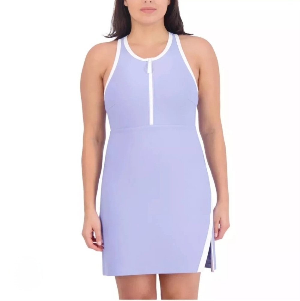SAGE Collective Women's Active Dress with Inner Short Size Small Blue White
